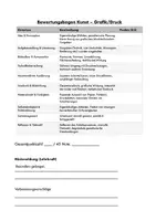 Vorschau - Lehrpläne/Lehrermaterial - Bewertungsbogen Kunst Grafik/Druck - Noten Bilder - Deckblatt