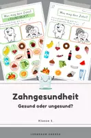 Vorschau - Stationenlernen - Zahngesundheit lernen - Gesundes Obst vs. Süßigkeiten - Deckblatt