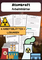 Vorschau - Arbeitsblätter - Atomkraft Arbeitsblatt: Strom, Kernenergie, Uran, Atommüll - Deckblatt