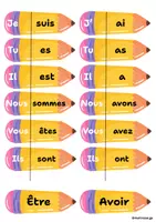 Aperçu - Cartes d'exercices - Crayons être et avoir - Page de couverture