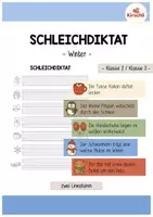 Vorschau - Arbeitsblätter - Schleichdiktat / Laufdiktat Winter (Klasse 2 / Klasse 3) - Deckblatt