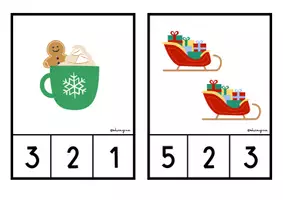 Vista previa - Refuerzo / NEE / Materiales de apoyo - Navidad - LOS NÚMEROS - página 1