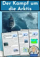 Vorschau - Arbeitsblätter - Arktis - Arbeitsblätter zu Rohstoffen, Handelsrouten und Geopolitik mit Lösungen - Erdkunde Klasse 9/10 - Deckblatt