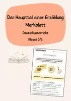 Vorschau - Merkblätter - Der Hauptteil einer Erzählung - Merkblatt - Deckblatt