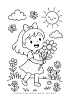Vorschau - Arbeitsblätter - FRÜHLING - 7 Ausmalbilder – Kreatives Frühlingsmaterial für die Grundschule & Kita - Seite 1
