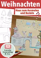 Vorschau - Mal- und Bastelvorlagen - Winter / Weihnachten: Haus zum Ausmalen und Basteln - Seite 1