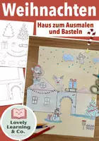Vorschau - Mal- und Bastelvorlagen - Winter / Weihnachten: Haus zum Ausmalen und Basteln - Deckblatt