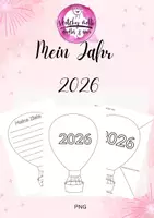 Vorschau - Mal- und Bastelvorlagen - Heißluftballon 2026 Neujahrsvorsätze Wimpelkette #rabattraketen25 #rabattraketenzusalevester25 - Deckblatt