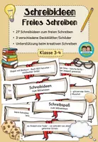 Vorschau - Aufgabenkarten - Schreibideen - freies Schreiben (Klasse 3-4) #50mal50byextraklasse - Deckblatt