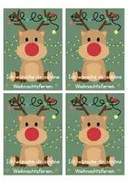 Vorschau - Anderer Materialtyp - Weihnachtsferiengruß „Rentiernase“ - Deckblatt