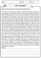 Vorschau - Arbeitsblätter - Igel im Herbst Arbeitsblätter mit Fragen + Lösungen Lesetraining Lesen - Seite 1