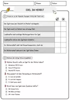Vorschau - Arbeitsblätter - Igel im Herbst Arbeitsblätter mit Fragen + Lösungen Lesetraining Lesen - Seite 2