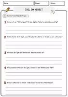 Vorschau - Arbeitsblätter - Igel im Herbst Arbeitsblätter mit Fragen + Lösungen Lesetraining Lesen - Seite 3