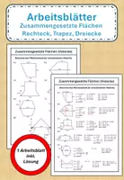 Vorschau - Arbeitsblätter - Zusammengesetzte Flächen - Vierecke und Dreiecke - Deckblatt