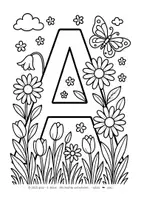 Vorschau - Mal- und Bastelvorlagen - FRÜHLING-BUCHSTABEN ALS AUSMALVORLAGE - Seite 1