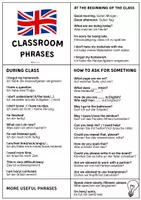 Vorschau - Arbeitsblätter - CLASSROOM PHRASES FOR ENGLISH CLASS - Deckblatt