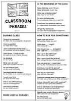 Vorschau - Arbeitsblätter - CLASSROOM PHRASES FOR ENGLISH CLASS - Seite 1