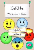 Vorschau - Anderer Materialtyp - 5 Gefühle - Smileys plus Wortkarten - Deckblatt