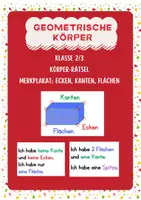 Vorschau - Merkblätter - Geometrische Körper Rätsel Merkplakat Aushang - Deckblatt
