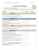 Vorschau - Arbeitsblätter - Checkliste für eine Inhaltsangabe - Seite 2