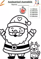 Vorschau - Arbeitsblätter - Ausmalbild Weihnachtsmann 5 Minutenlauf - Seite 1