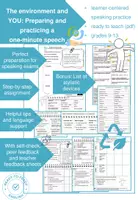 Vorschau - Arbeitsblätter - Ecological issues, environmental protection & sustainability: Preparing, practicing and holding a one-minute speech - Deckblatt