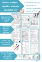 Vorschau - Arbeitsblätter - How to analyze a fictional text: Language, atmohsphere, narrative perspective, Englisch Oberstufe - Deckblatt