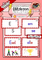 Vorschau - Präsentationen/Tafelbilder - Blitzlesen I Klasse 1 I animierte Präsentation (5) I Druckschrift - Deckblatt