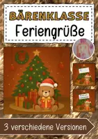 Vorschau - Anderer Materialtyp - Bärenklasse Feriengrüße Weihnachten - Deckblatt