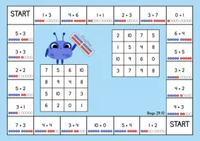 Vorschau - Spiele - Bingo Spiel zur Zahlerkennung – ZR10 Mathe, 1. Klasse - Seite 1
