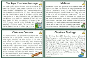 anteprima - Esercizi - Christmas in the UK - Info Cards and Booklet - Pagina 1
