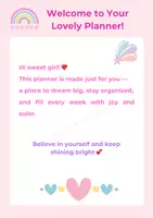 Aperçu - Autre type de ressources - Planner for Girls – Cute Weekly & Monthly Kids Organizer - Page 1