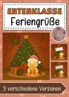 Vorschau - Anderer Materialtyp - Entenklasse Feriengrüße Weihnachten - Deckblatt