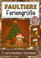 Vorschau - Anderer Materialtyp - Faultierklasse Feriengrüße Weihnachten - Deckblatt