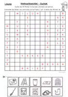 Vorschau - Arbeitsblätter - Wichtel Suchsel Wörtersuche Wichteltür Klasse 1, 2, DaZ, DaF Weihnachten - Seite 3