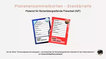 Vorschau - Fördermaterial/Inklusion - Steckbriefe der Planeten - Sammelkarten - Deckblatt