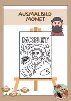 Vorschau - Mal- und Bastelvorlagen - Ausmalbild Monet - Deckblatt