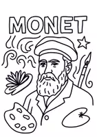 Vorschau - Mal- und Bastelvorlagen - Ausmalbild Monet - Seite 1