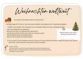 Vorschau - Stundenentwürfe - Weihnachten weltweit-Länder im Vergleich Unterrichtsstunde - Seite 1