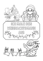 Vorschau - Mal- und Bastelvorlagen - Ich male den Weihnachtsmann aus - Deckblatt