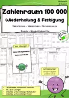 Vorschau - Arbeitsblätter - Wiederholung & Festigung im Zahlenraum 100 000 – Arbeitsblätter, Übungen & Lösungen - Deckblatt