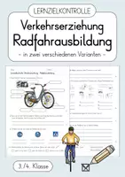 Vorschau - Test - Verkehrserziehung - Radfahrausbildung: Lernzielkontrolle / Test - Deckblatt