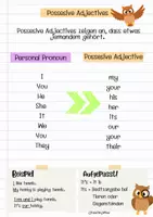 Vorschau - Arbeitsblätter - POSSESIVE ADJECTIVES - Merkblatt + Übung - 4./5. Klasse - Seite 1
