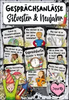 Vorschau - Spiele - Erzählkarten / Gespächskarten / Schreibanlass zu Silvester & Neujahr - Deckblatt