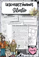Vorschau - Arbeitsblätter - Leseverständnis: Silvester (Klasse 3/4) - Deckblatt
