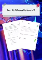Vorschau - Arbeitsblätter - Chemie-Test: Grundlagen zu Kohlenstoff und seinen Verbindungen - Deckblatt