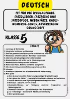Vorschau - Arbeitsblätter - Fit für die Schulaufgabe: Kasus-Numerus-Genus, Adverbialen, Nebensätze, Satzglieder, Satzreihe und Satzgefüge Klasse 5 - Deckblatt