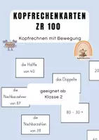 Vorschau - Arbeitsblätter - Kopfrechenkarten ZR 100 - Deckblatt