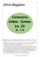 Vorschau - Arbeitsblätter - Cuisenaire-Stäbe: Die Zahlen bis 20, Kl. 1/2 - Deckblatt
