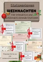 Vorschau - Stundenentwürfe - Weihnachten Stationenlernen - Deckblatt